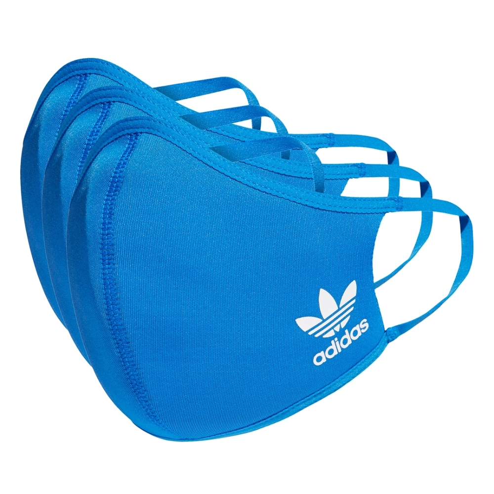 Adidas 3 piece set of blue face masks